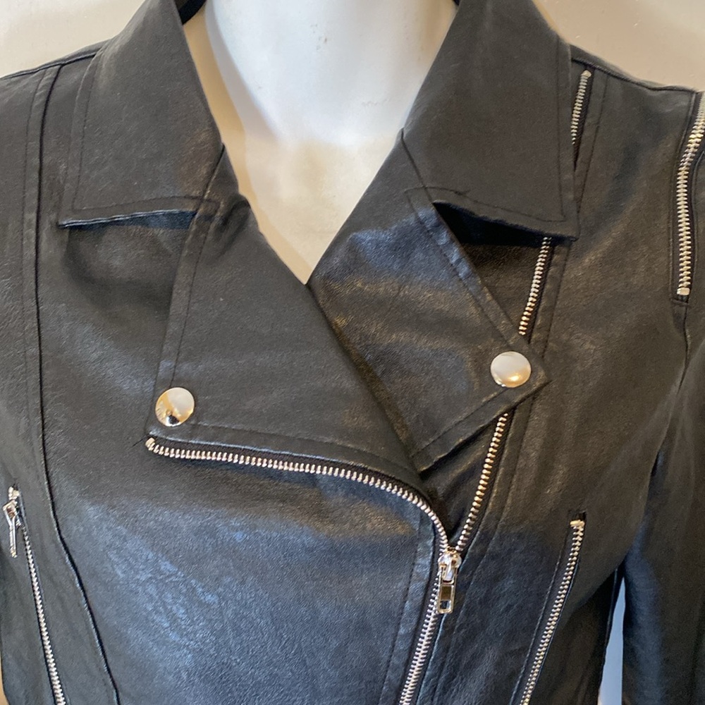 Windsorfaux leather motorcycle black jacket size S - Picture 3 of 8